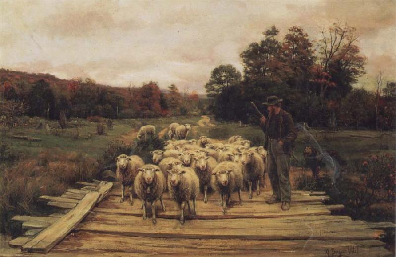 A. Bryan Wall Shepherd and Sheep oil painting image